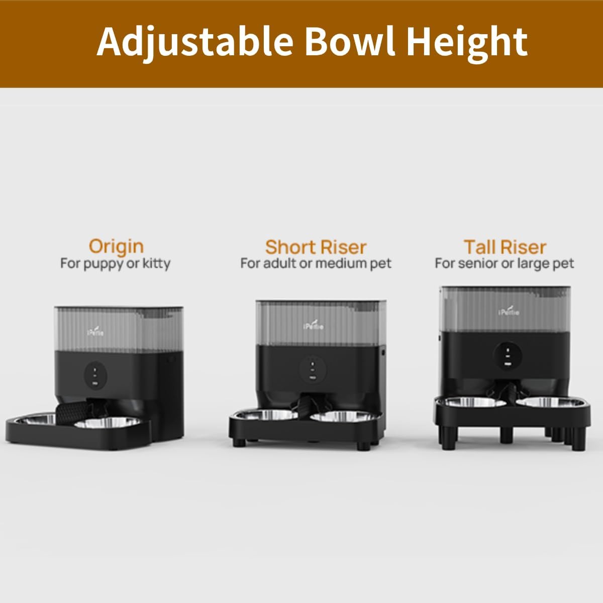 iPettie W5 Automatic WiFi Pet Feeder for 2 Pets, 5L Capacity, 2.4G WiFi App Control for Cats and Small Dogs