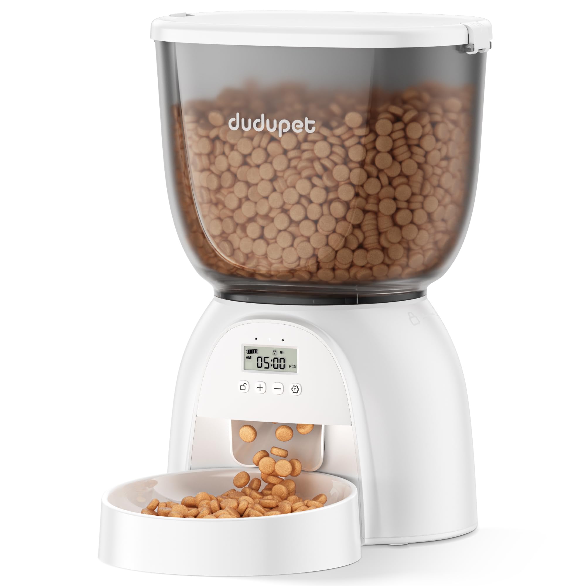 Automatic Cat Feeder with WiFi, App Control Automatic Pet Feeder, 5L Cat Food Dispenser Remote Feeding,10 Meals Programmable 1-15 Portion Control with Stainless Steel, Auto Dog Feeders Dry Food Only