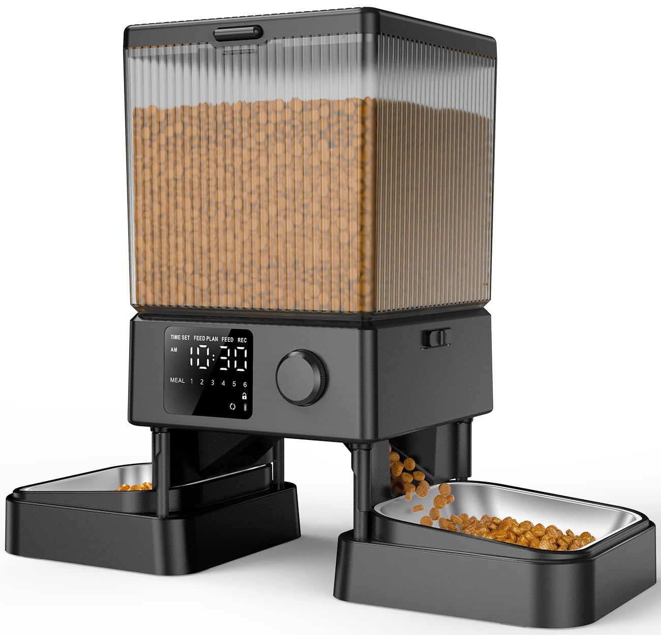 oneisall Automatic Cat Feeder with 5G WiFi, Automatic Cat Food Dispenser for 2 Cats Small Pets, 20 Cups/5L Timed Dry Food Dispenser with App Control