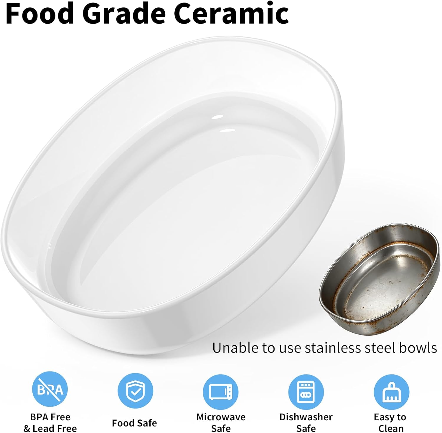HoneyGuaridan RFID Automatic Cat Feeder with Collar Tag-Activated Personalized Meal, 4.6L 5G WiFi APP Control Cat Food Dispenser with Diet Tracking and Anti-theft for Multi Pet Home and Different Diet