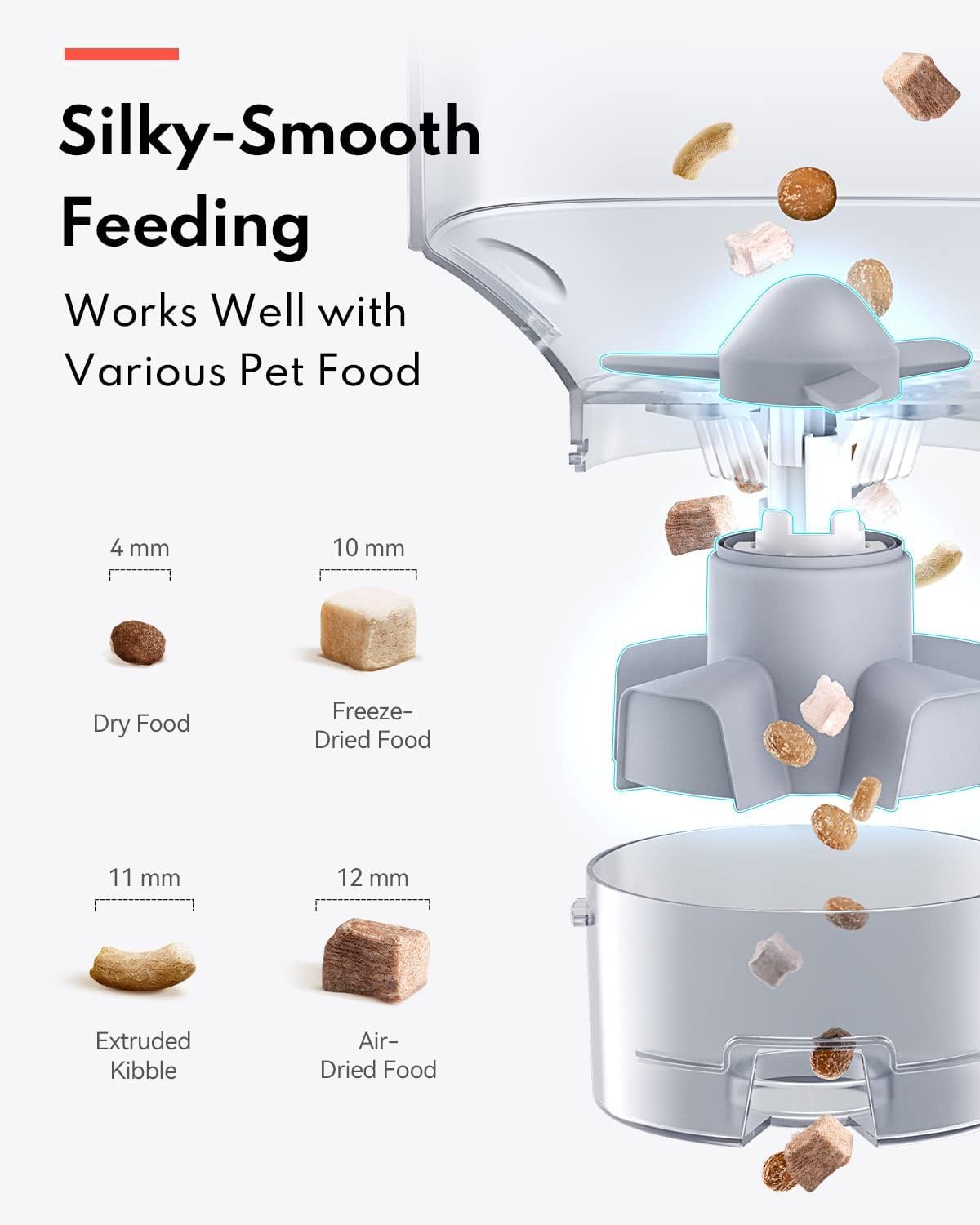 Homerunpet Automatic Cat Feeder - 4L Timed Pet Feeder, No Jam Freeze Dried Safe, WiFi & Bluetooth App Control, 30-Day Freshness for Cats and Small Dogs, Porcelain Bowl