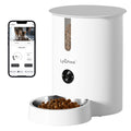 Lychee Automatic Cat Feeder with Camera, 5G WiFi Pet Feeder, 1080P HD Video with Night Vision,2-Way Audio Smart App Control, 2.8L Dry Food Dispenser for Cats and Samll Dog