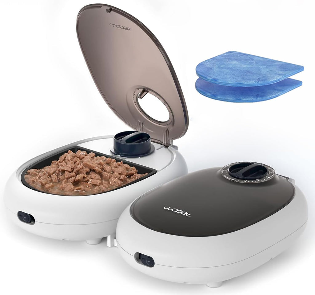 WOPET Automatic Cat Feeder– 48H Programmable Pet Food Dispenser with Ice Pack for Freshness, Yogurt & Canned Meals – Perfect for Cats, Kittens & Small Dogs