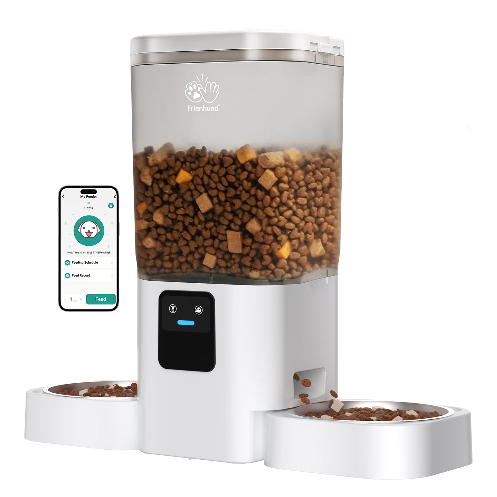 Automatic Cat Feeder with 5G WiFi: Automatic Dog Feeder with Slow Feed & Smart APP Control, 7L Timed Auto Cat Food Dispenser with Alexa for Pets, Detachable for Easy Cleaning - 29 Cups