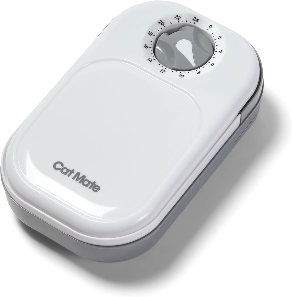 Cat Mate C100 Single Meal Automatic Timer-Controlled Pet Feeder - Suitable for Cats and Small Dogs, for Wet or Dry Food, up to 0.88 lb Capacity, White