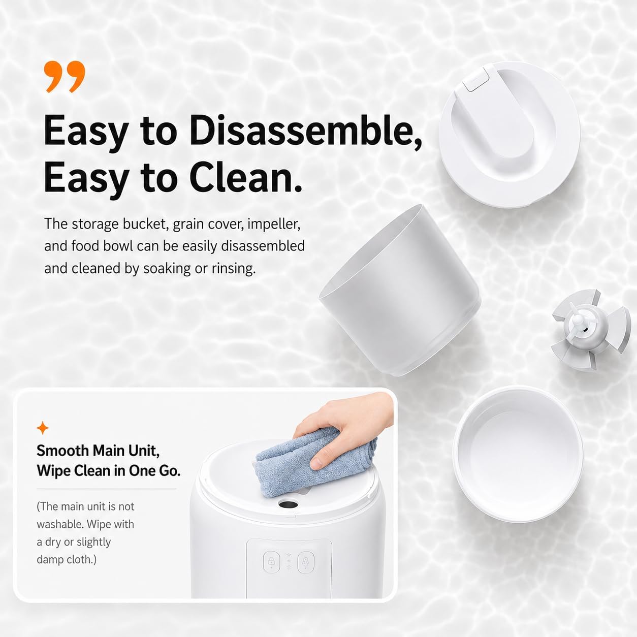 Waithem Wi-Fi Automatic Pet Feeder for Cats&Dogs, Timed Dry Food Dispenser with App Programmable Portion Control, Up to 10 Meals Per Day, Dual Power Supply, 5G/2.4G WLAN, Desiccant Bag Included
