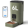 PAPIFEED Automatic Cat Feeder with Camera, 1080P HD & Night Vision, 6L Cat Food Dispenser with App, 5G WiFi Timed Cat Feeder for Dry Food, 2-Way Audio, Smart Pet Feeder for Dog, 1-10 Meals/Day, Grey