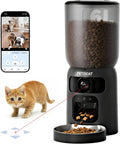 PETOCAT AI Automatic Cat Feeder with 2K HD Dual Cameras,5G&2.4G Wi-Fi 6L Cat Food Dispenser with Cats Recognition& Diet Tracking, Laser Interactive Toy & Two-Way Audio