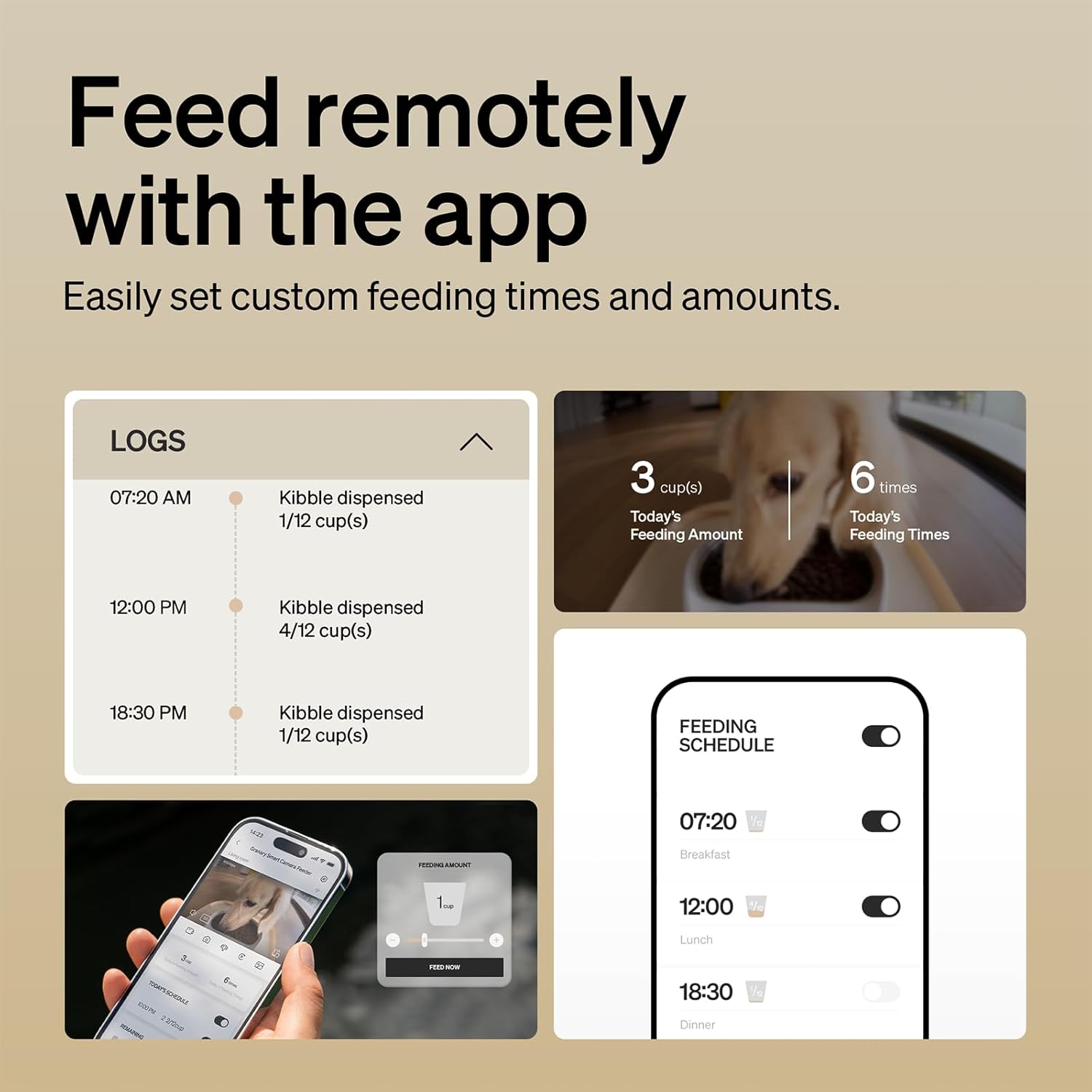 PETLIBRO Automatic Cat Feeder with Camera, 1080P HD & Night Vision, 5GHz/2.4GHz WiFi & Cam Smart Pet Feeder with App Control, 2-Way Audio, Motion Alerts for Cats & Dogs, Stainless Steel Single Tray