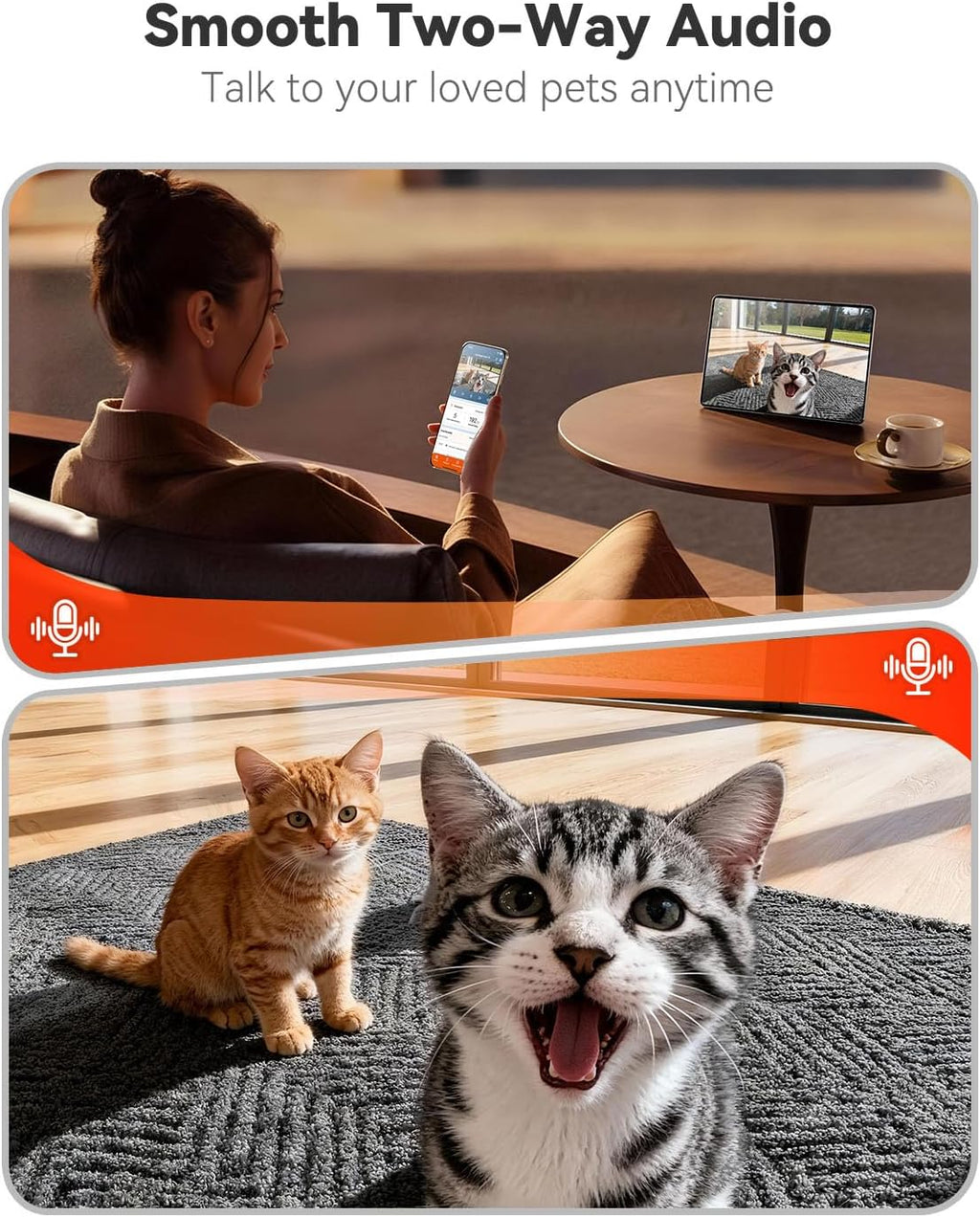 WOPET Automatic Cat Feeder with Camera for Two Cats, 6L Smart Pet Feeder with 1080P HD Video & Night Vision, 5G/2.4G WiFi Cat Dog Feeder, 2-Way Audio, SD Card Storage, Up to 10 Meals per Day