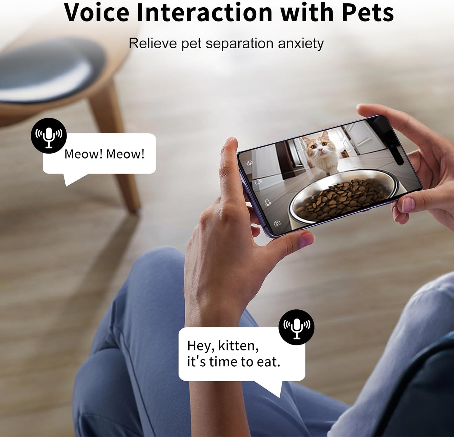Lychee Automatic Cat Feeder with Camera, 5G WiFi Pet Feeder, 1304P HD Video with Night Vision,2-Way Audio Smart App Control, 4L Dry Food Dispenser for Cats and Samll Dog