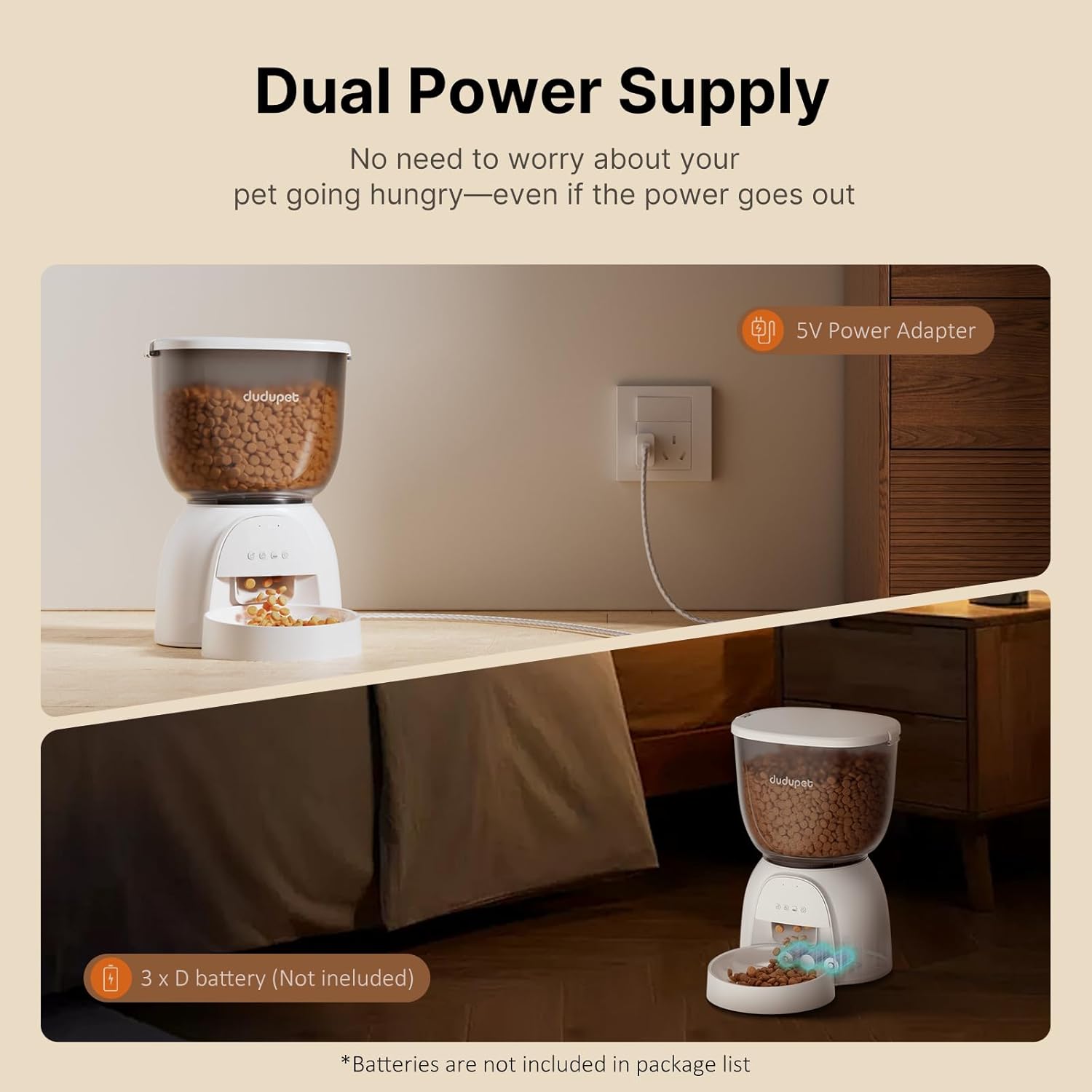 Automatic Cat Feeder with WiFi, App Control Automatic Pet Feeder, 5L Cat Food Dispenser Remote Feeding,10 Meals Programmable 1-15 Portion Control with Stainless Steel, Auto Dog Feeders Dry Food Only