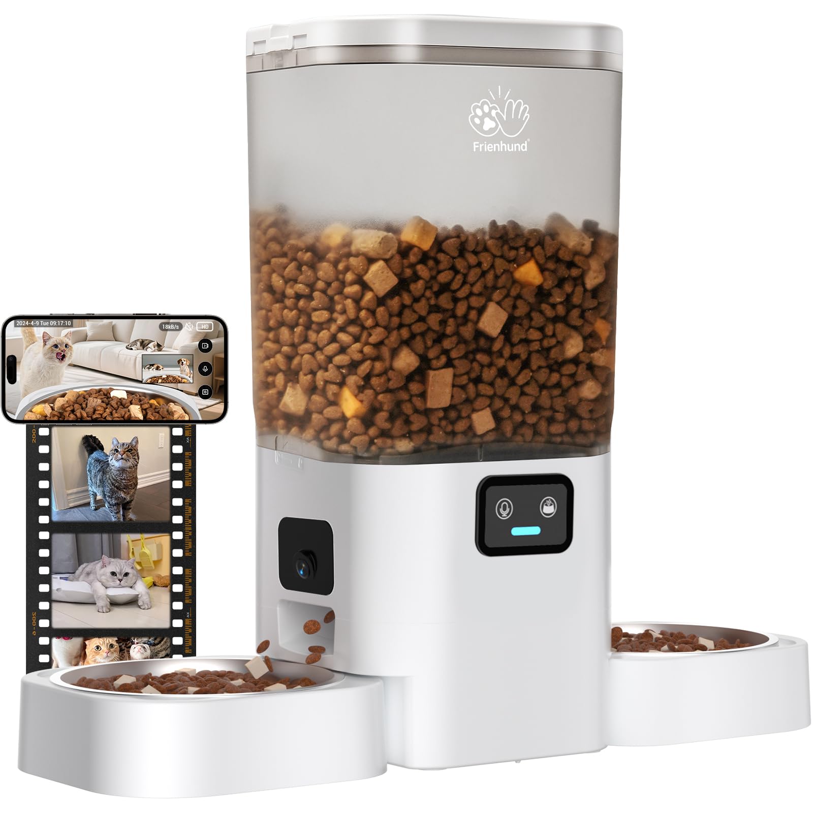 Automatic Cat Feeder with 5G WiFi: Automatic Dog Feeder with Slow Feed & Smart APP Control, 7L Timed Auto Cat Food Dispenser with Alexa for Pets, Detachable for Easy Cleaning - 29 Cups