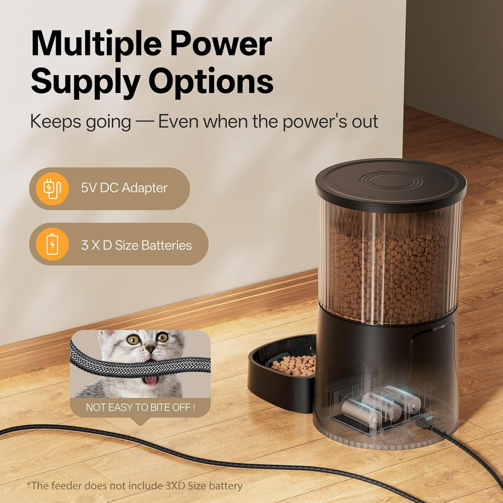PETULTRA Automatic Cat Feeder with Camera: 5G WiFi Auto Pet Feeder Precise Timed Feeding with HD Video & 2-Way Audio, Food Dispenser with Desiccant Bag to Keep Kibble Fresh, Easy Setup for Indoor Cats