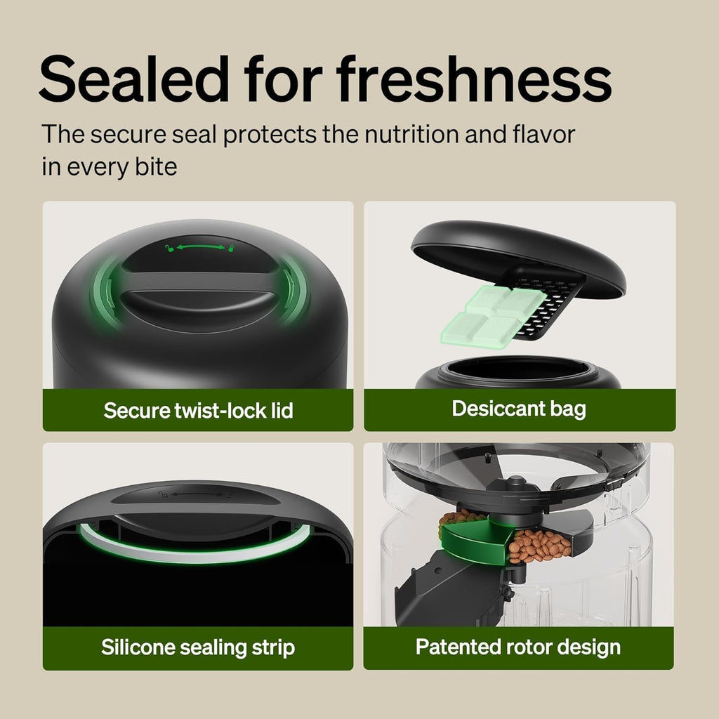 PETLIBRO Automatic Cat Feeders, WiFi Automatic Dog Feeder with APP Control, 3L Timed Cat Food Dispenser, Up to 10 Meals Per Day, Low Food Sensor, Stainless Steel Bowl, Easy to Clean, 5G & 2.4G, Black