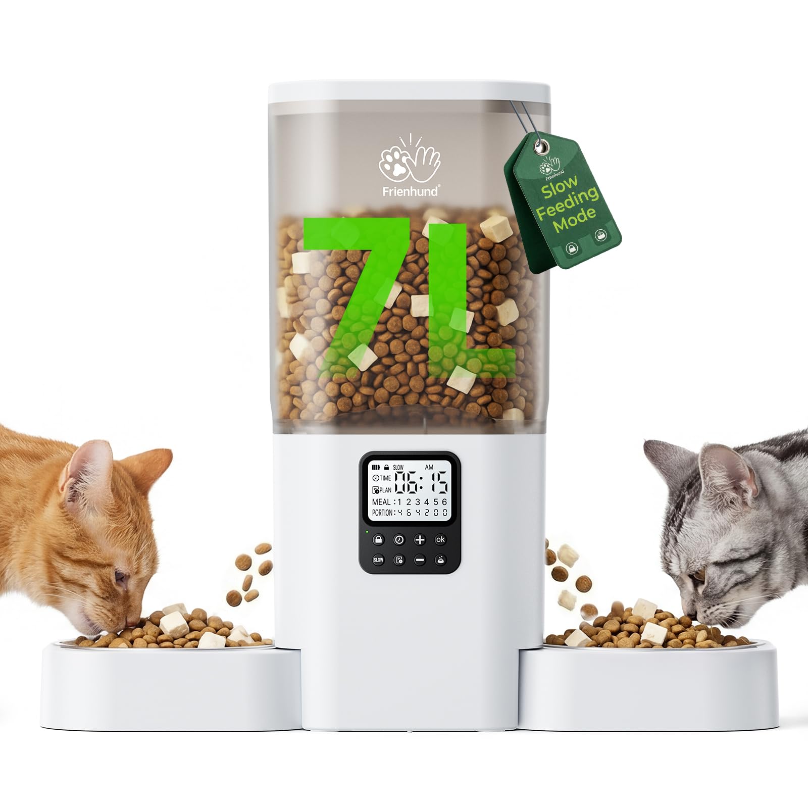 Automatic Cat Feeder with 5G WiFi: Automatic Dog Feeder with Slow Feed & Smart APP Control, 7L Timed Auto Cat Food Dispenser with Alexa for Pets, Detachable for Easy Cleaning - 29 Cups