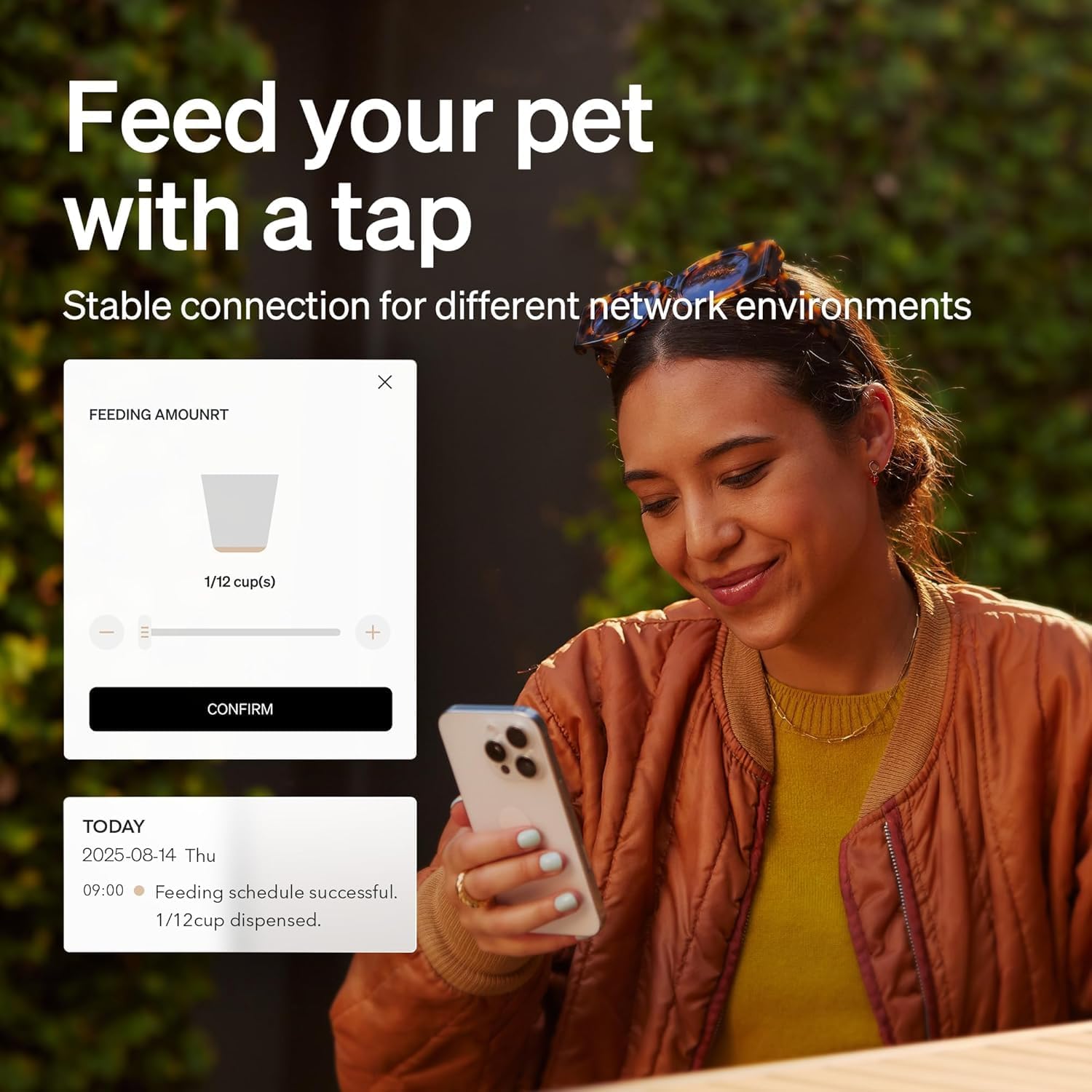 PETLIBRO Automatic Cat Feeders, WiFi Automatic Dog Feeder with APP Control, 3L Timed Cat Food Dispenser, Up to 10 Meals Per Day, Low Food Sensor, Stainless Steel Bowl, Easy to Clean, 5G & 2.4G, Black
