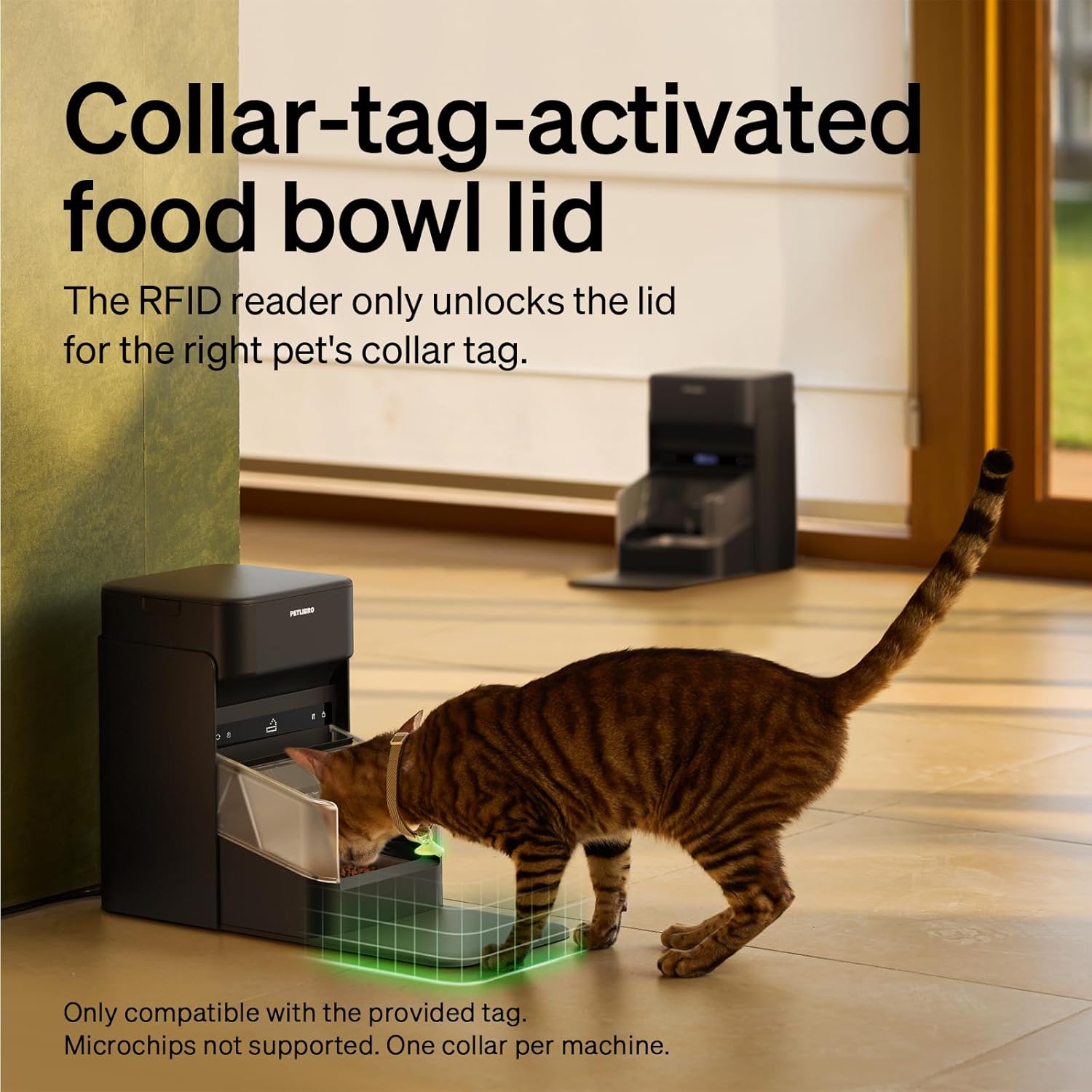 PETLIBRO RFID Automatic Cat Feeder, Collar Sensor for Personalized Meals, Cats Recognition, Diet Tracking and Anti-Stealing for Multi-Pets Homes and Different Diets, Wi-Fi Programmable Food Dispenser