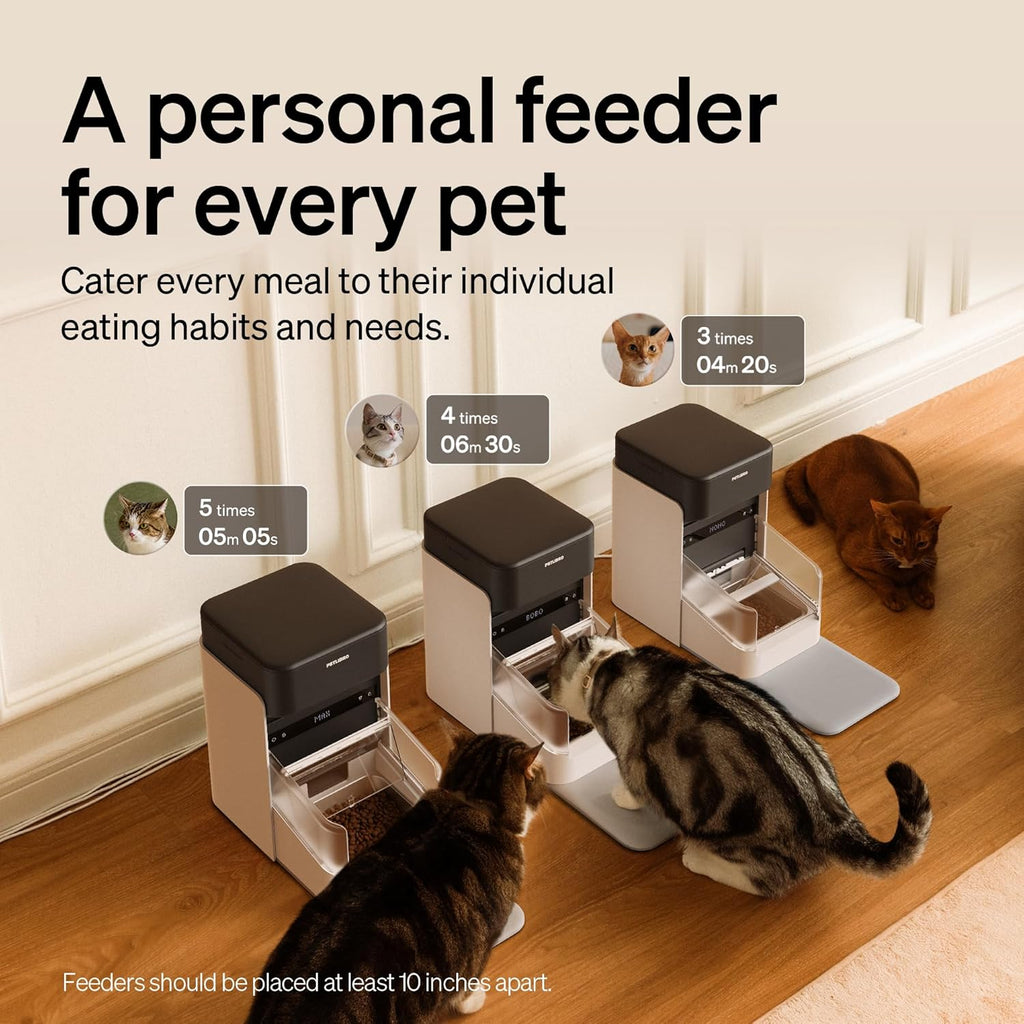 PETLIBRO Automatic Cat Feeder with RFID Collar Sensor, 5G&2.4G Wi-Fi Programmable Cat Food Dispenser, Cats Recognition & Diet Tracking for Multi-Pet Homes and Different Diets