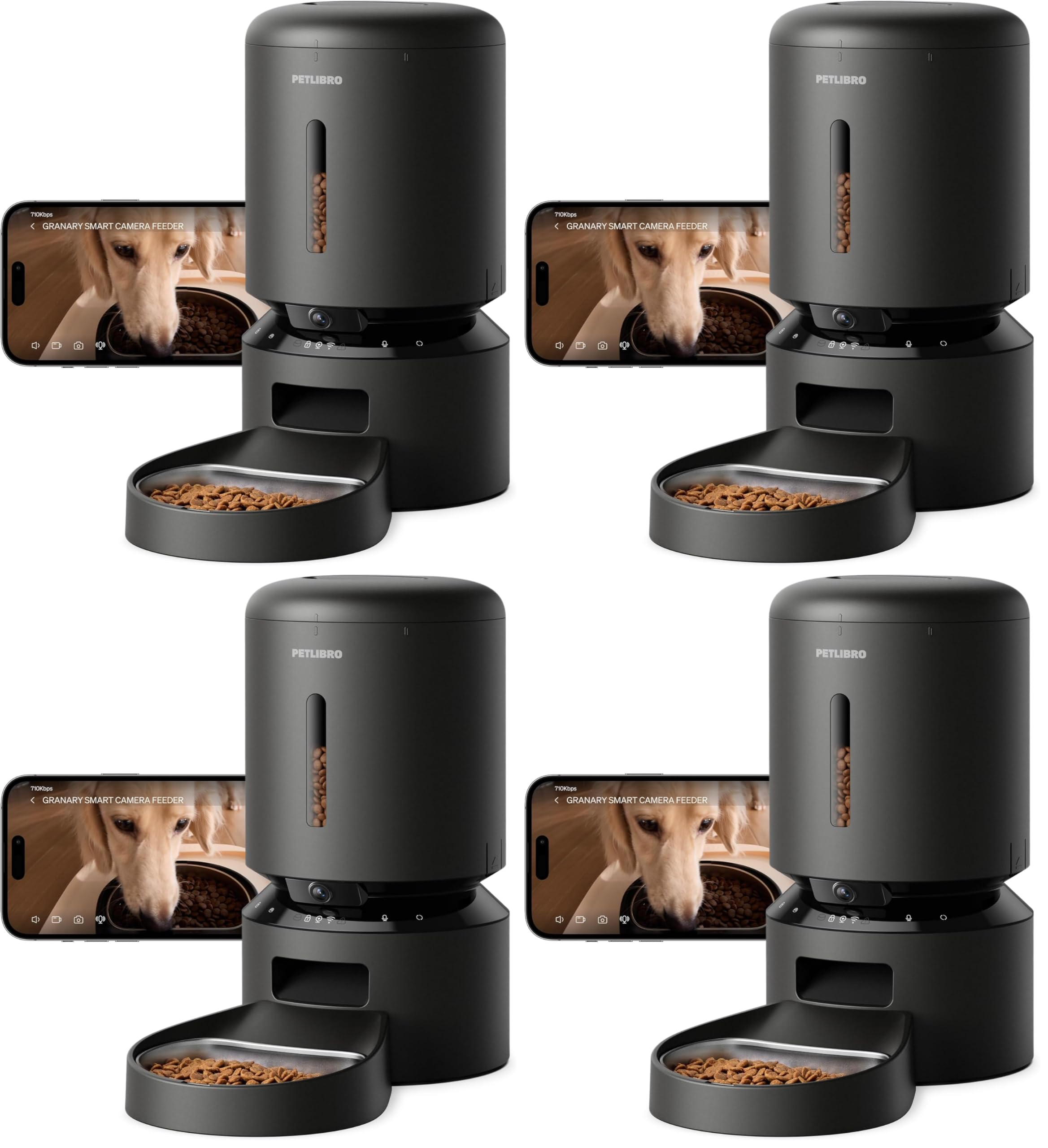 PETLIBRO Automatic Cat Feeder with Camera, 1080P HD & Night Vision, 5GHz/2.4GHz WiFi & Cam Smart Pet Feeder with App Control, 2-Way Audio, Motion Alerts for Cats & Dogs, Stainless Steel Single Tray